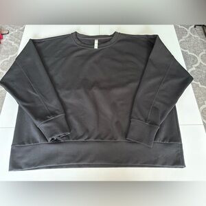 Zella Black Ribbed Oversized Sweatshirt Size L